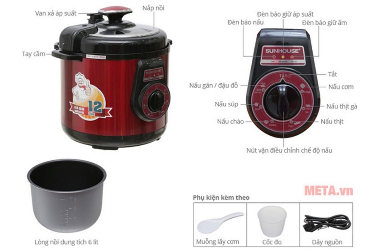 Công suất 1.000W cho nấu nhanh