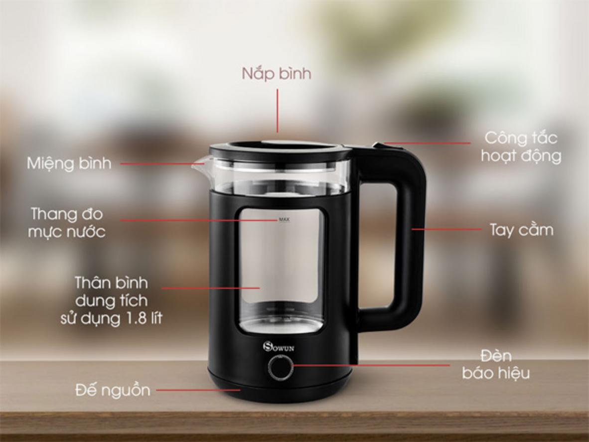 Công suất 1.500W — đun sôi nhanh, tiết kiệm thời gian.