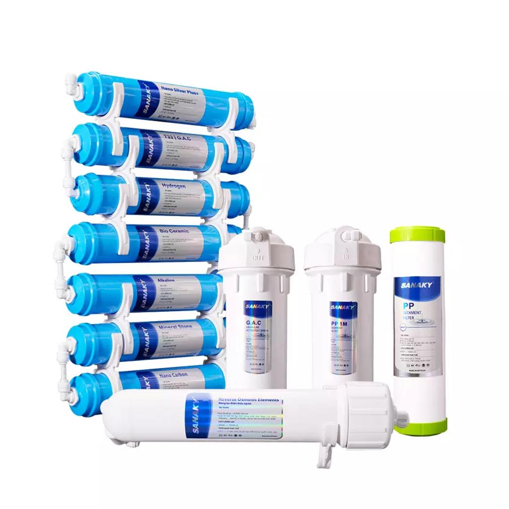 Bình chứa 10L và biểu đồ công suất lọc