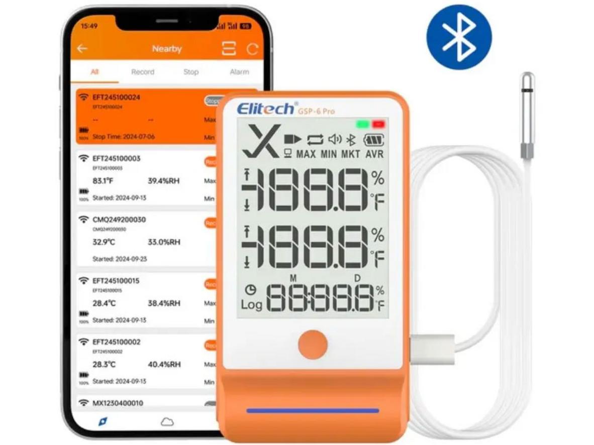 Bluetooth + App cho phép cấu hình, đọc và xuất báo cáo nhanh.