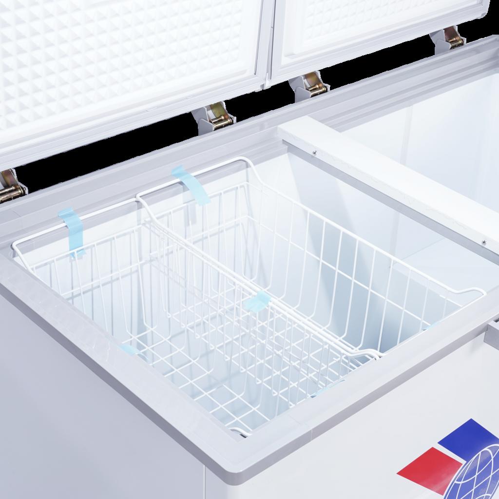 Dàn lạnh ống đồng và luồng lạnh 360° giúp đông đều.