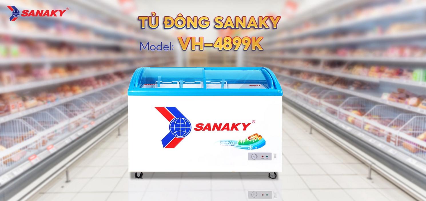 Dàn lạnh đồng và luồng lạnh 360° cho làm lạnh đều và sâu nhất có thể từ tủ VH-4899K (ảnh minh họa) .','imagePrompt':'Close-up of the copper evaporator and internal fans inside the freezer showing airflow and temperature display.