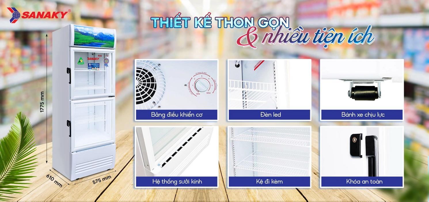 Kích thước thon gọn, dàn lạnh nhôm ít bảo trì.