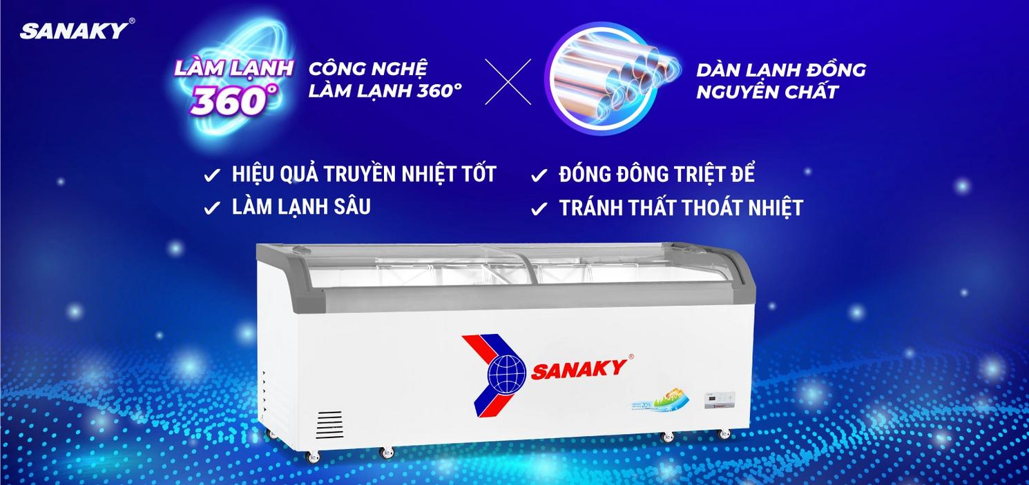 Dàn lạnh ống đồng và luồng lạnh 360° giúp bảo quản đồng đều từ trên xuống dưới (ảnh minh họa).