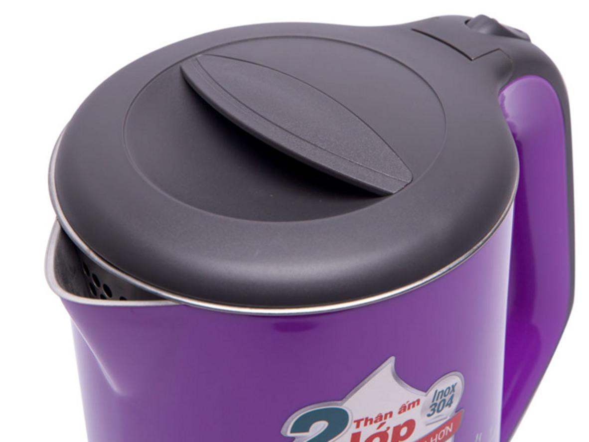 Miệng ấm rộng, lòng inox dễ vệ sinh.