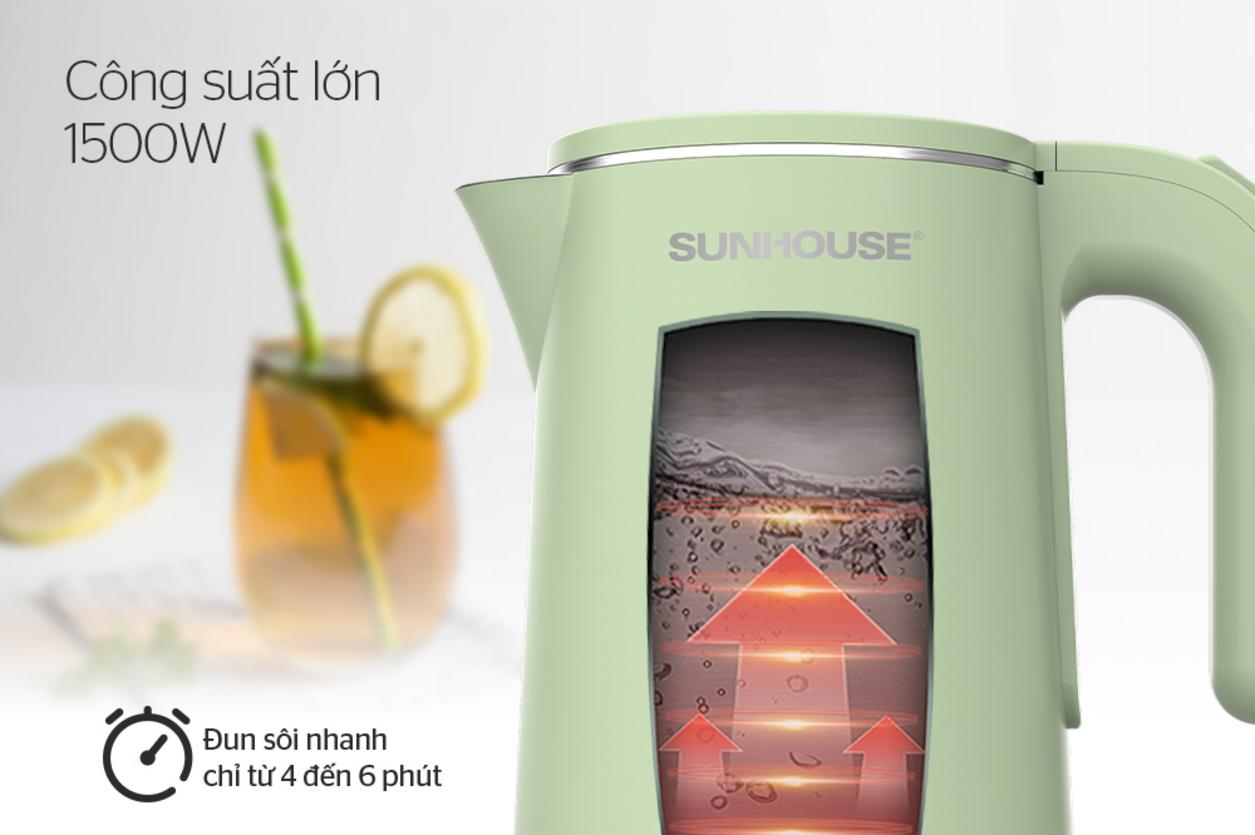 Đun nhanh với công suất 1500W