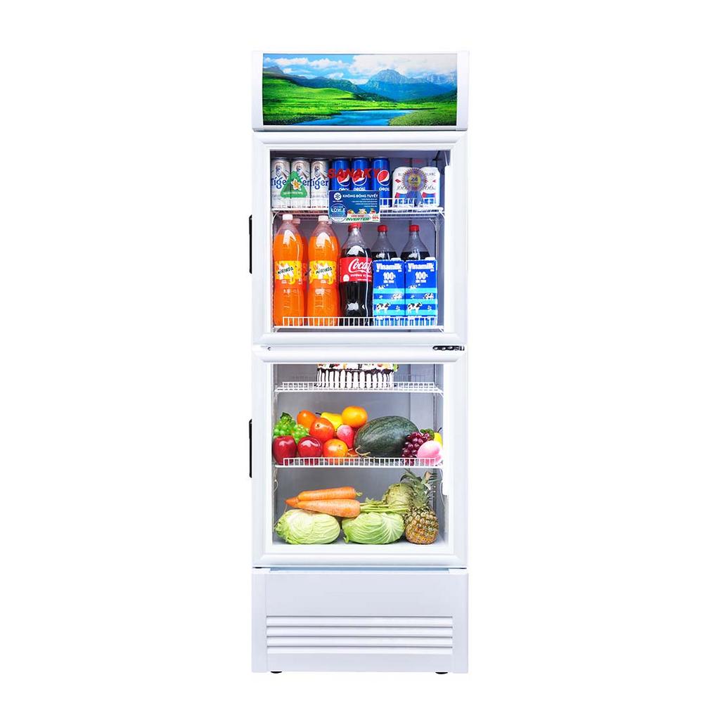 Dung tích 350L tối ưu cho quán ăn/quầy tạp hóa nhỏ.