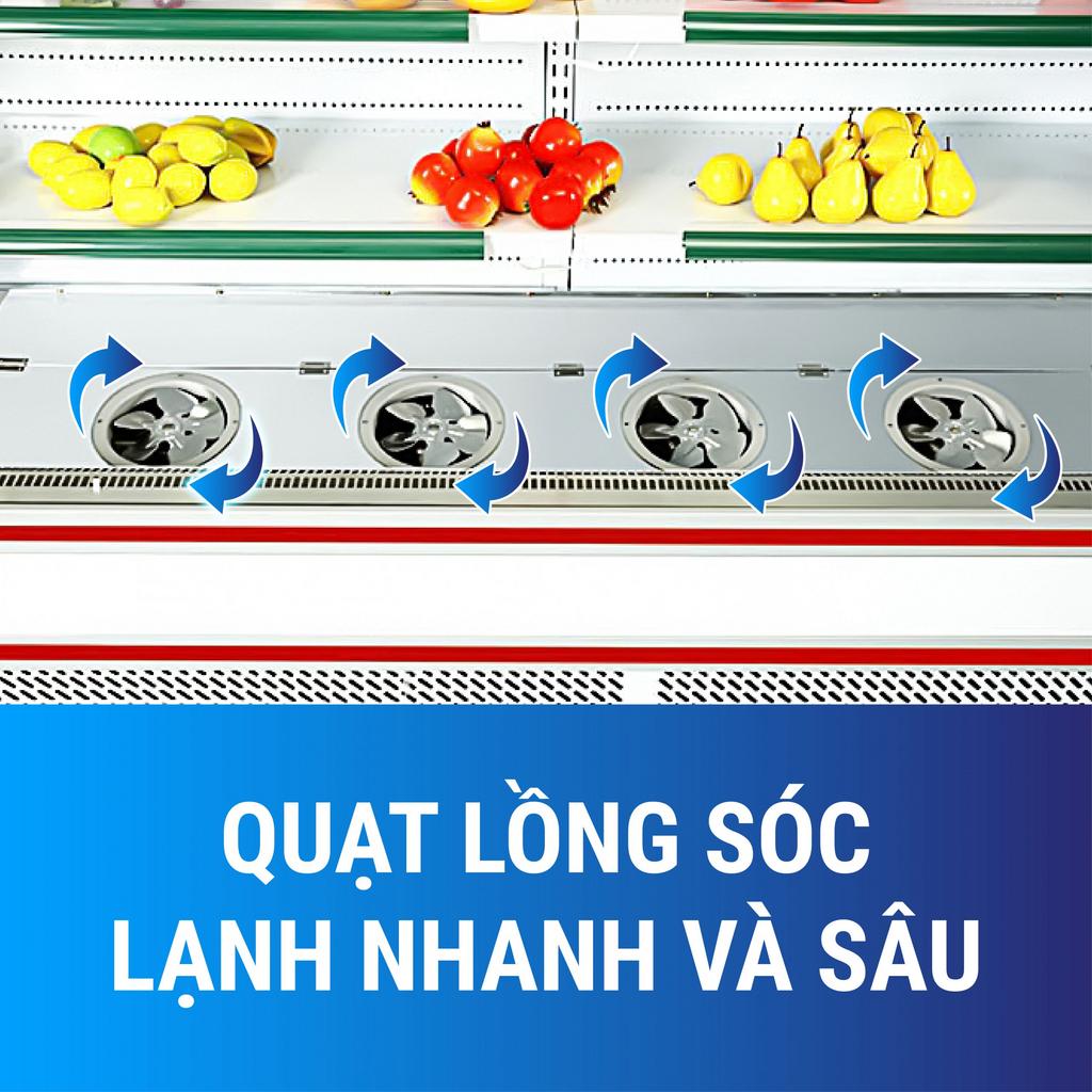 Dung tích 750L, kệ điều chỉnh linh hoạt.