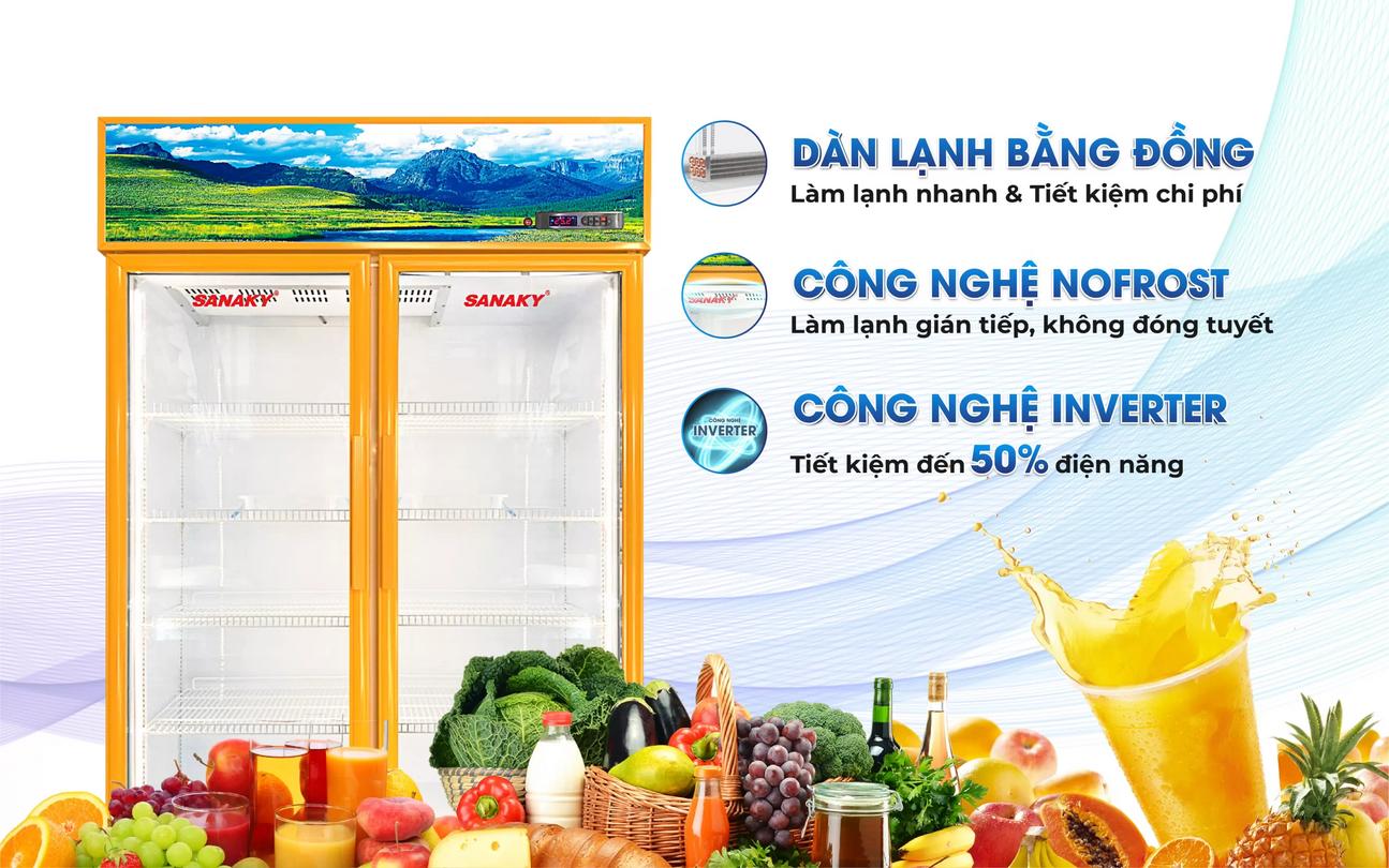 1100 L, kích thước phù hợp cho quầy bán hàng & siêu thị nhỏ.