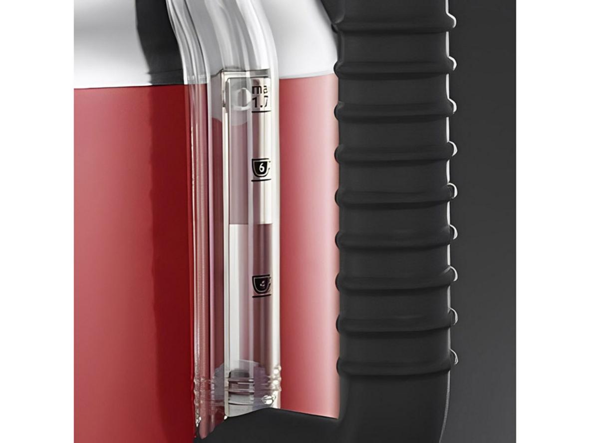 Ảnh cận cảnh các điểm mạnh: đồng hồ nhiệt, lưới lọc, vòi rót, đế 360°.