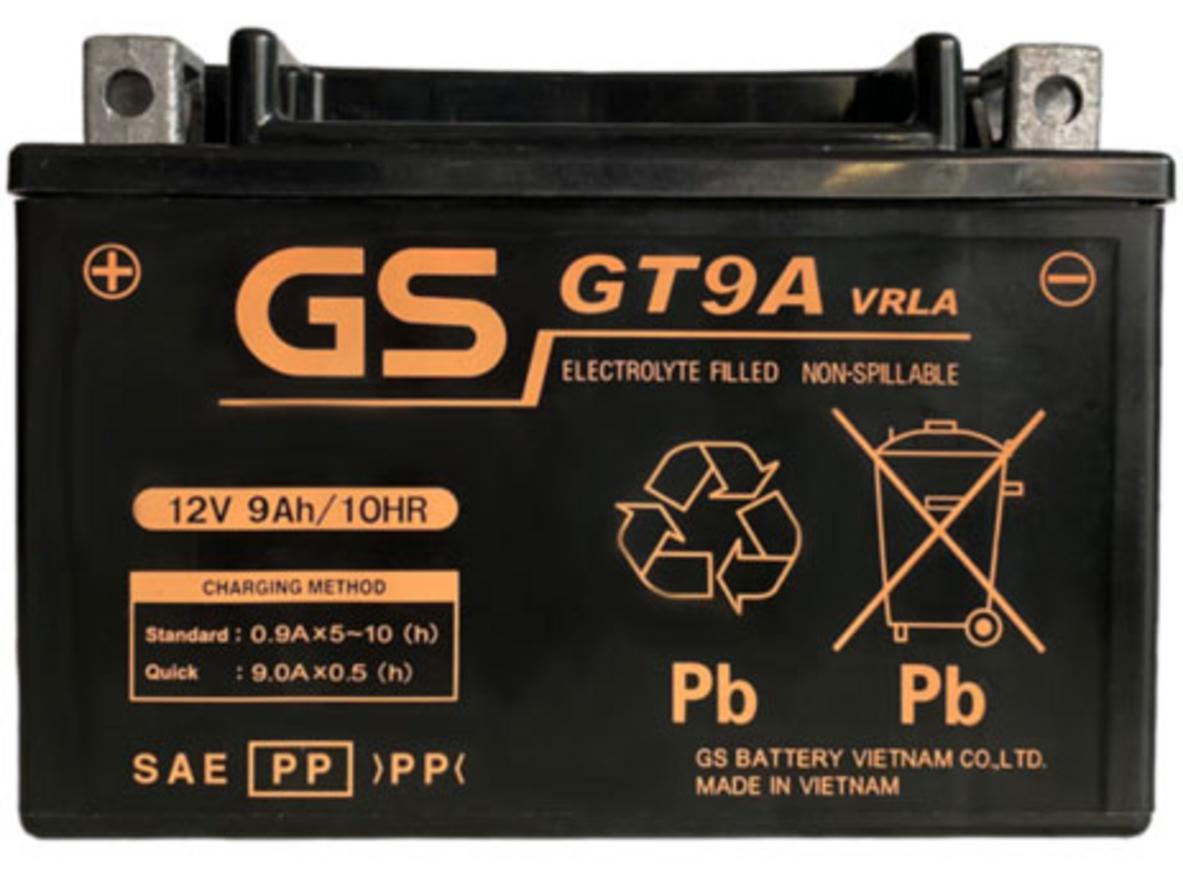 Ắc quy GS GT9A — gọn, mạnh, miễn bảo dưỡng (12V - 9Ah).