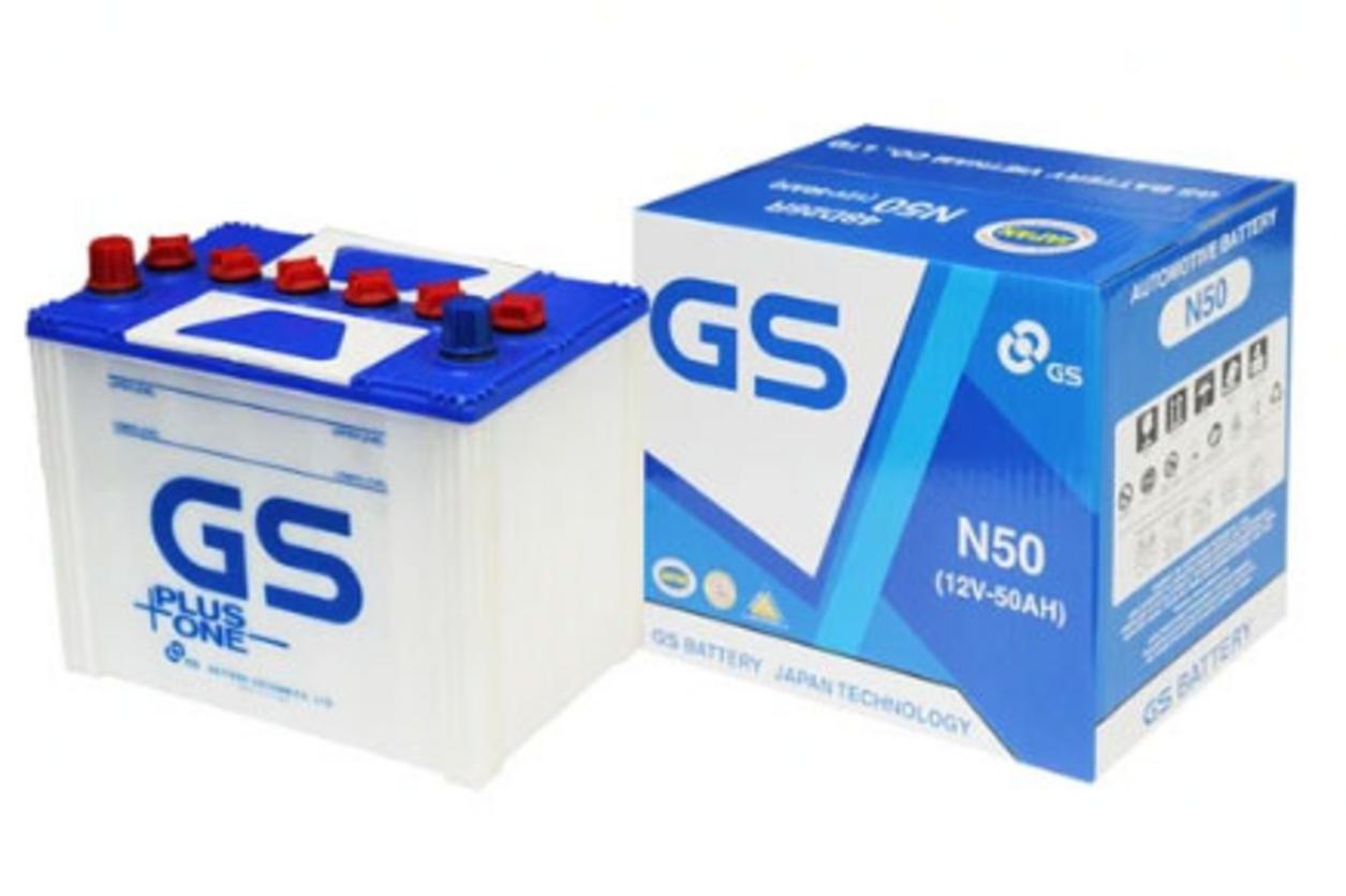 Ảnh thực tế: Ắc quy nước GS N50 (12V - 50Ah) — khởi động mạnh và bền bỉ.