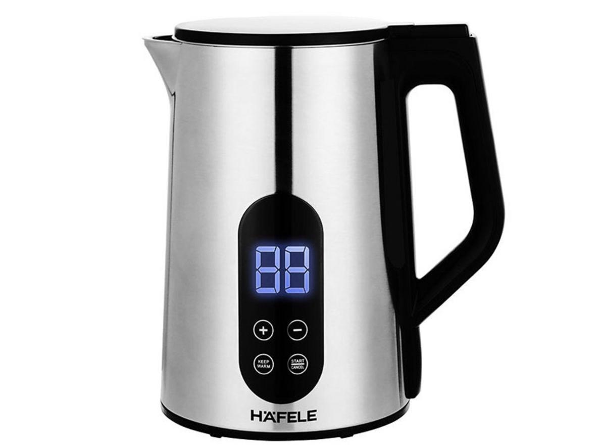 Ấm đun nước Hafele HS-K1707DX — thiết kế inox, hiển thị LED, phù hợp mọi bếp gia đình.
