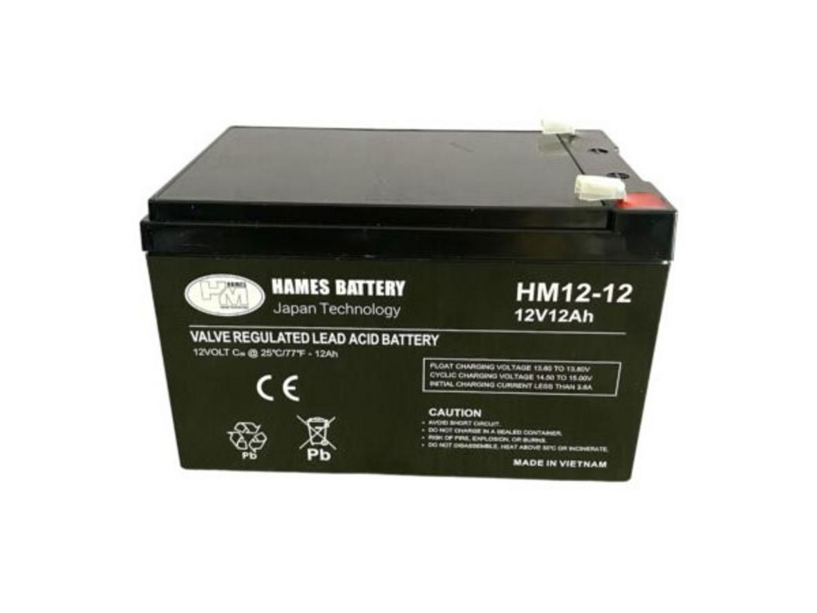 Hames HM12-12 — AGM kín khí, 12V 12Ah, vỏ ABS chống cháy