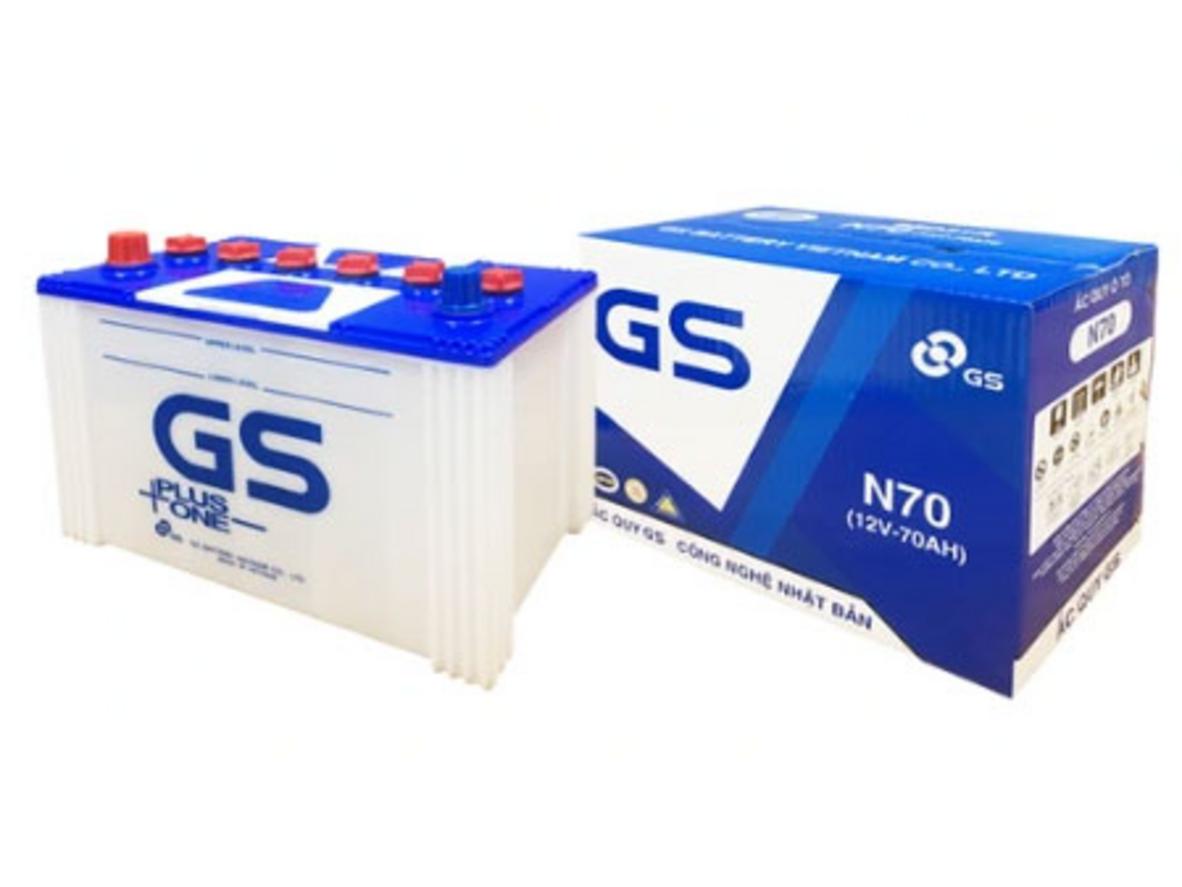 Hero: Ắc quy nước GS N70 (12V - 70Ah) — hàng chính hãng, sẵn lắp tại Siêu Thị Đại Việt.