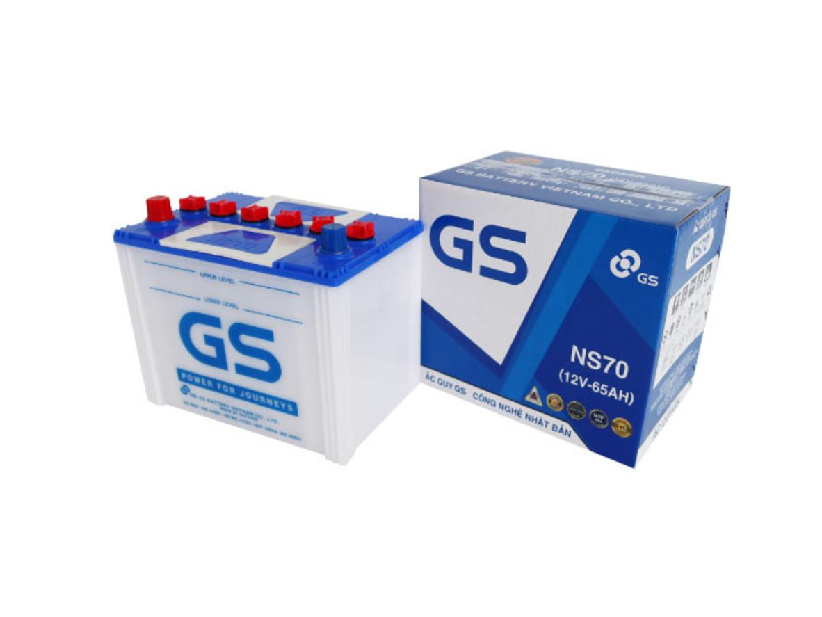 Ảnh thực tế Ắc quy nước GS NS70 (12V - 65Ah) chụp tại kho Siêu Thị Đại Việt.