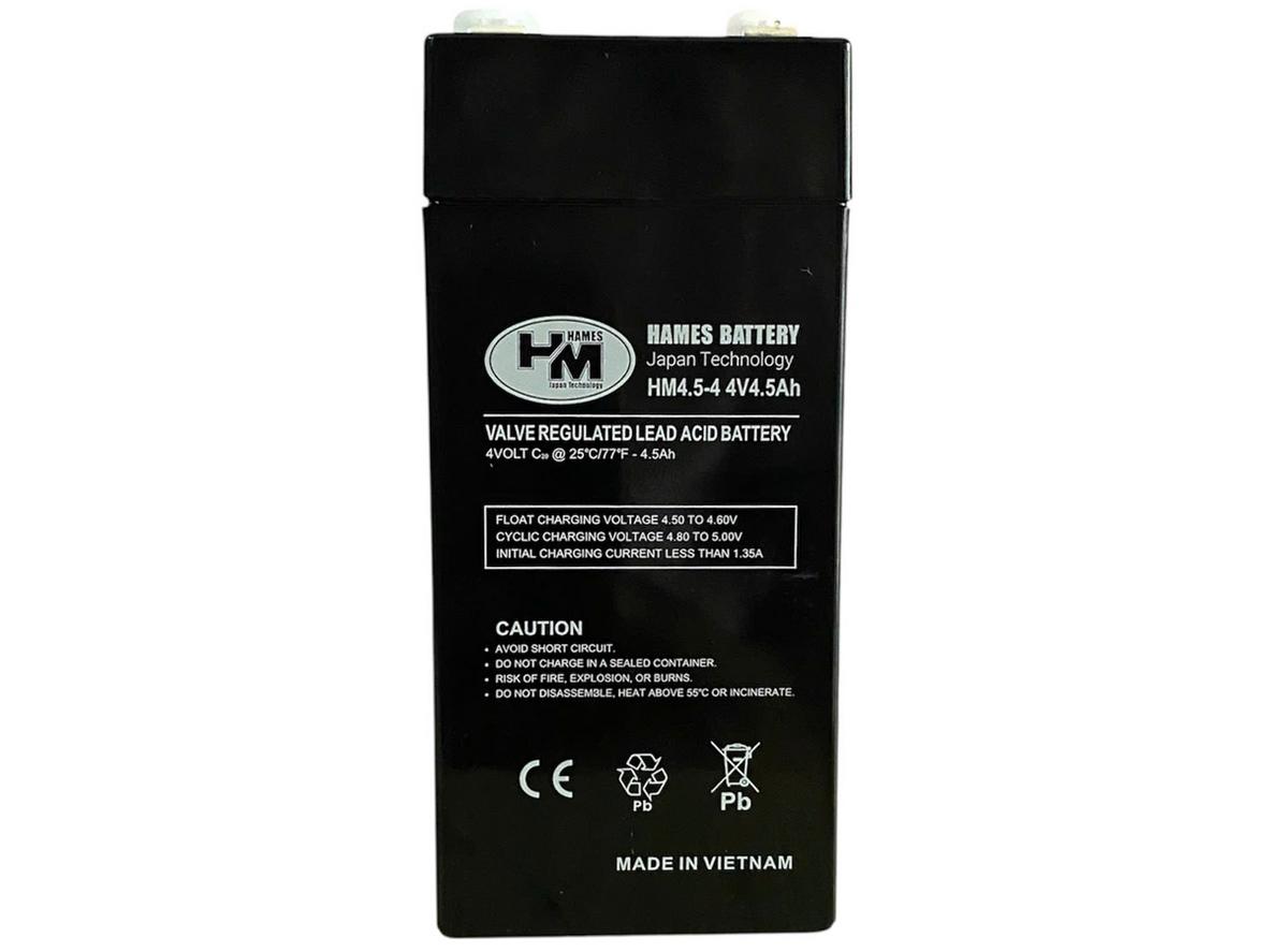 Ảnh thật Ắc quy Hames HM4.5-4 — nhỏ gọn, dễ lắp cho cân điện tử