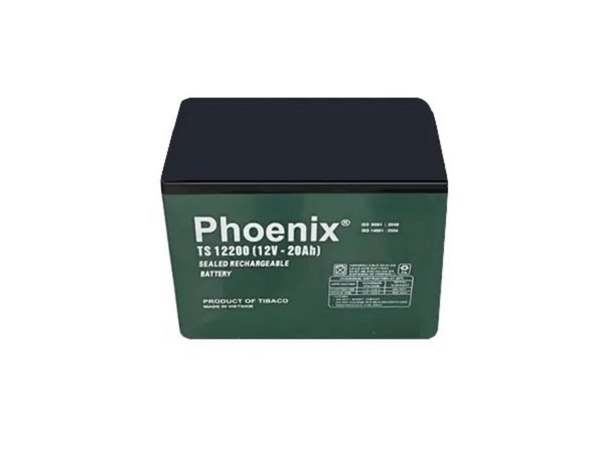 Ảnh thực tế Ắc quy Phoenix TS12200 — AGM kín khí, gọn nhẹ, dễ lắp đặt.