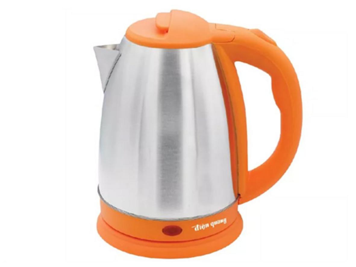 Ấm đun nước Điện Quang ĐQ EKT07 1518 O (1.8 lít) — đun nhanh, thân inox dễ vệ sinh.