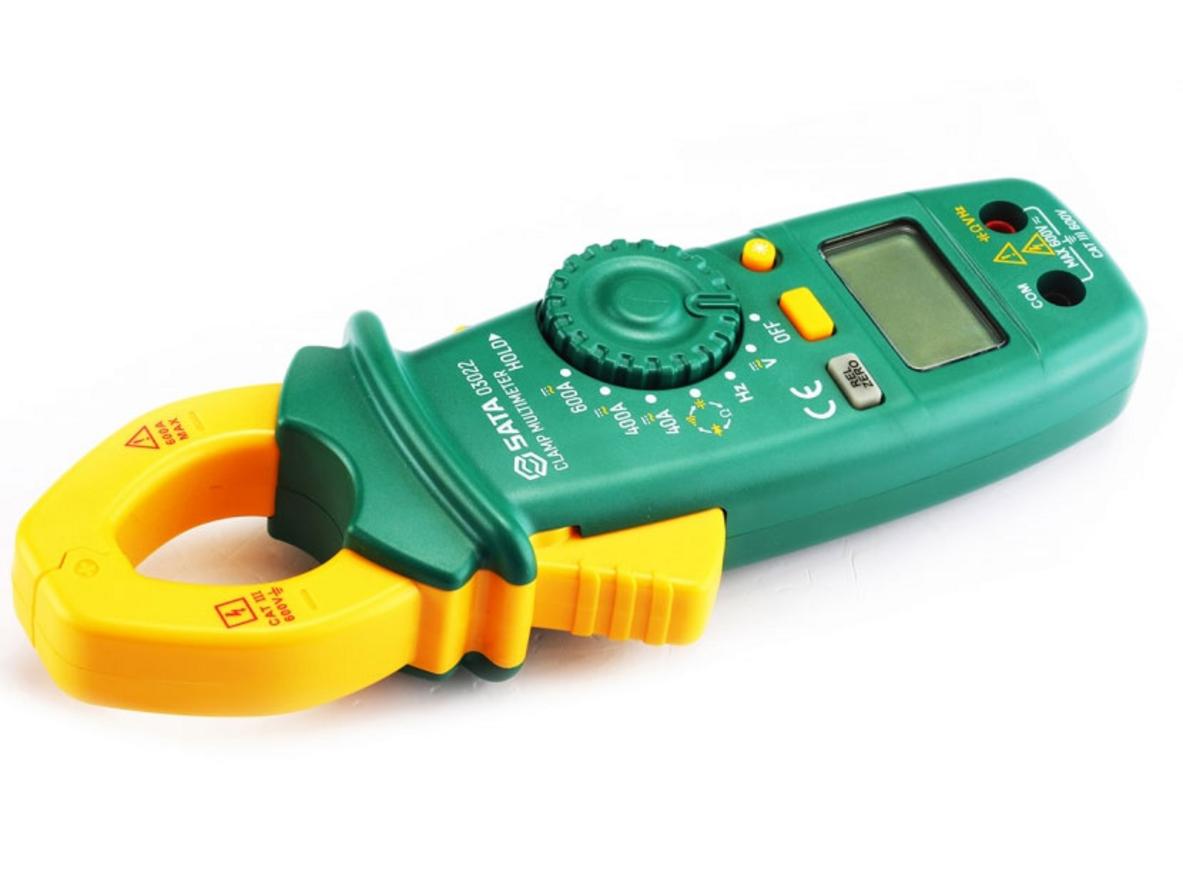 Ampe kìm SATA 03022: nhỏ gọn, đo DC/AC đến 600A mà không cần ngắt dây.