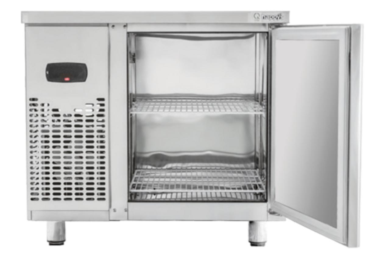 Bàn mát inox Happys HWA-900TR (0.9m, 180L) — mặt bàn sơ chế + kho lạnh tiện dụng.