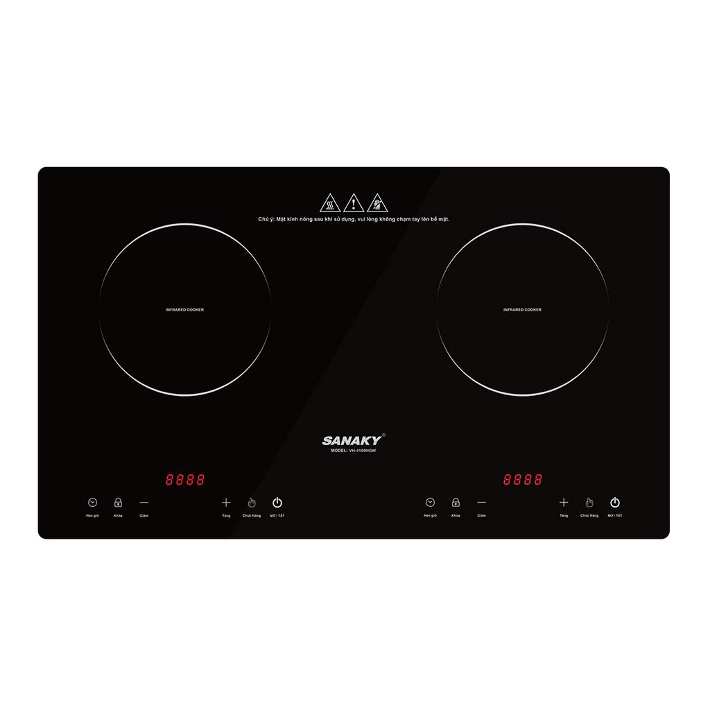 Bếp Hồng Ngoại Đôi Sanaky VH-4100HGW — lắp âm gọn gàng, phù hợp bếp gia đình.