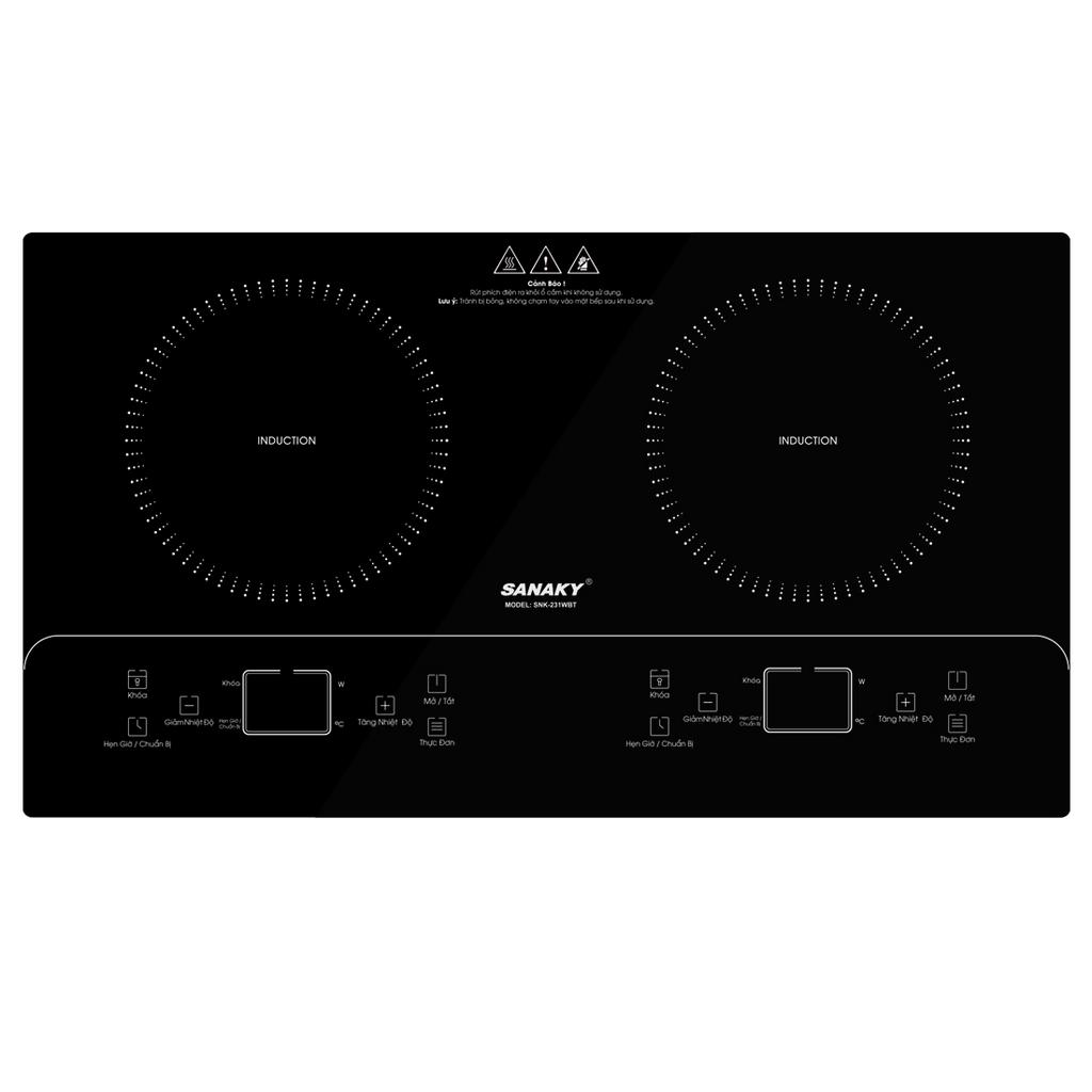 Bếp từ đôi Sanaky SNK-231WBT lắp âm cho bếp gia đình hiện đại.