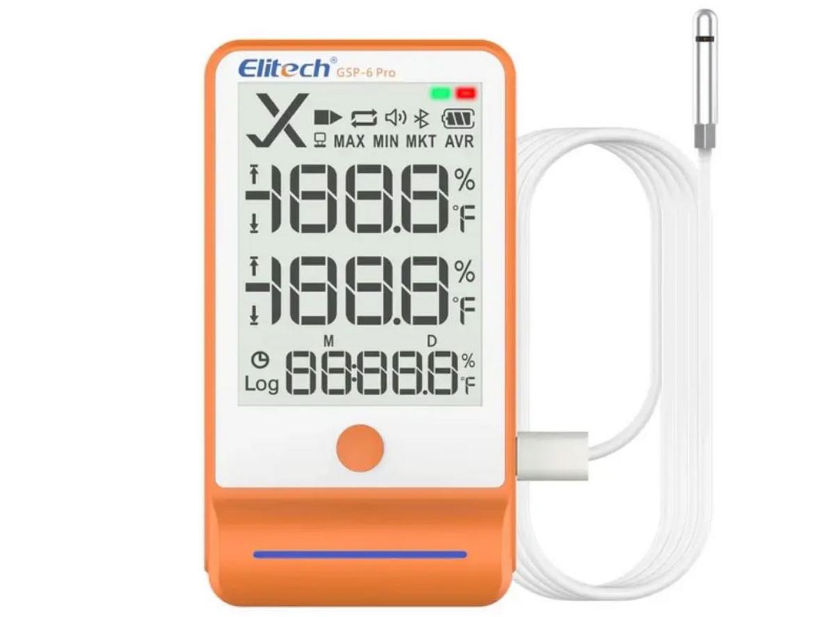 Elitech GSP-6 Pro — thiết bị giám sát nhiệt độ & độ ẩm chuyên nghiệp, bộ nhớ 100.000 điểm.