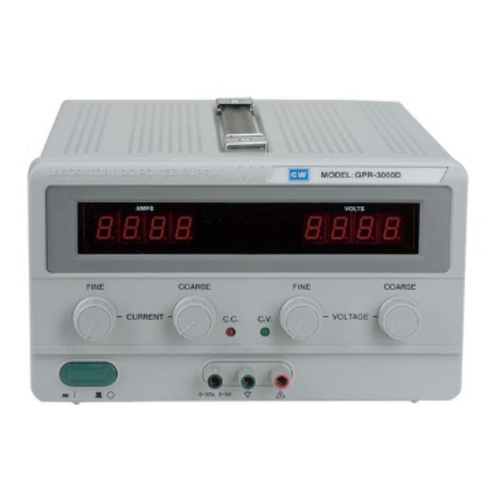 Nguồn DC GW Instek GPR-3060D trên bench — 0–30V, 0–6A, công suất 180W.