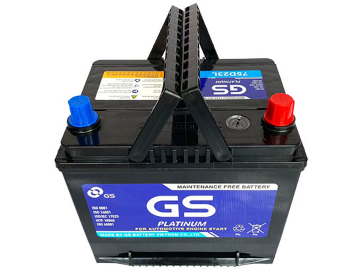 Hero image: Ắc quy GS MF 75D23L — lắp đặt tận nơi bởi kỹ thuật viên Siêu Thị Đại Việt