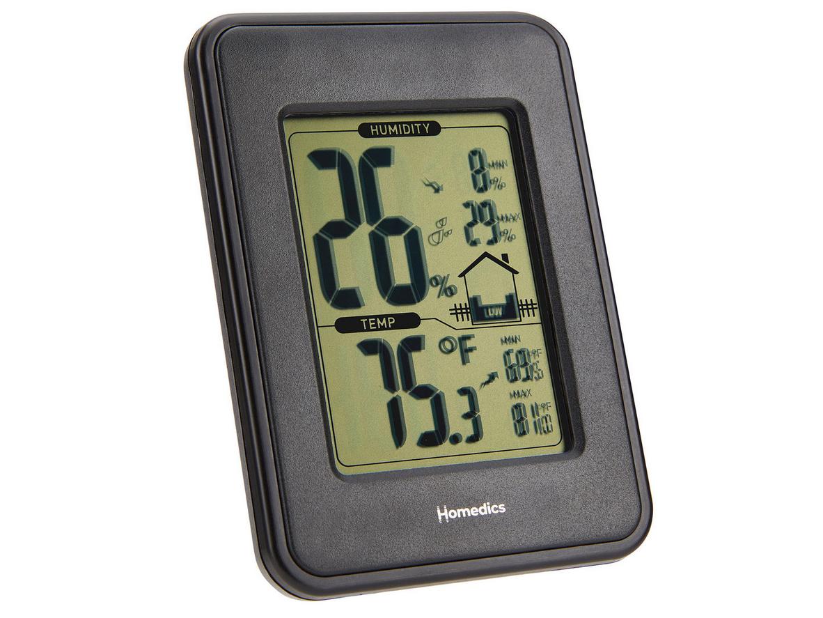 Homedics UHE-HM100 — nhỏ gọn, đo nhanh và dễ đọc, lý tưởng cho phòng em bé và phòng ngủ.