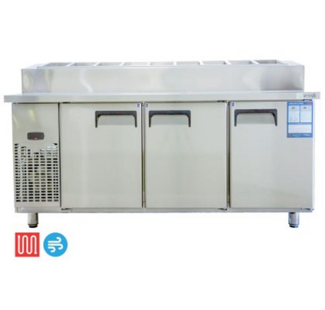 Tủ bàn Happys HWA-1800TP: bàn sơ chế kết hợp kho lạnh — tối ưu không gian bếp.