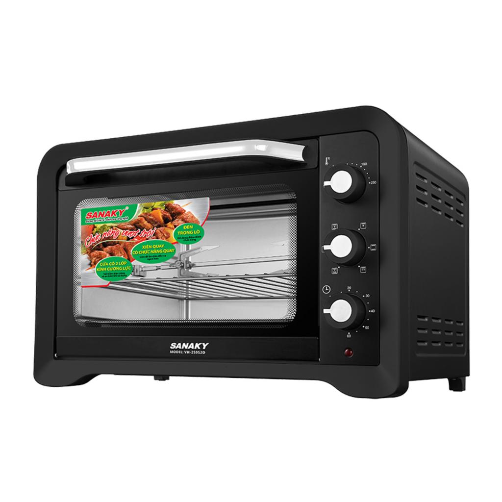 Lò Nướng Sanaky VH-259S2D/N2D — 25L, 6 chế độ nướng, xiên quay.