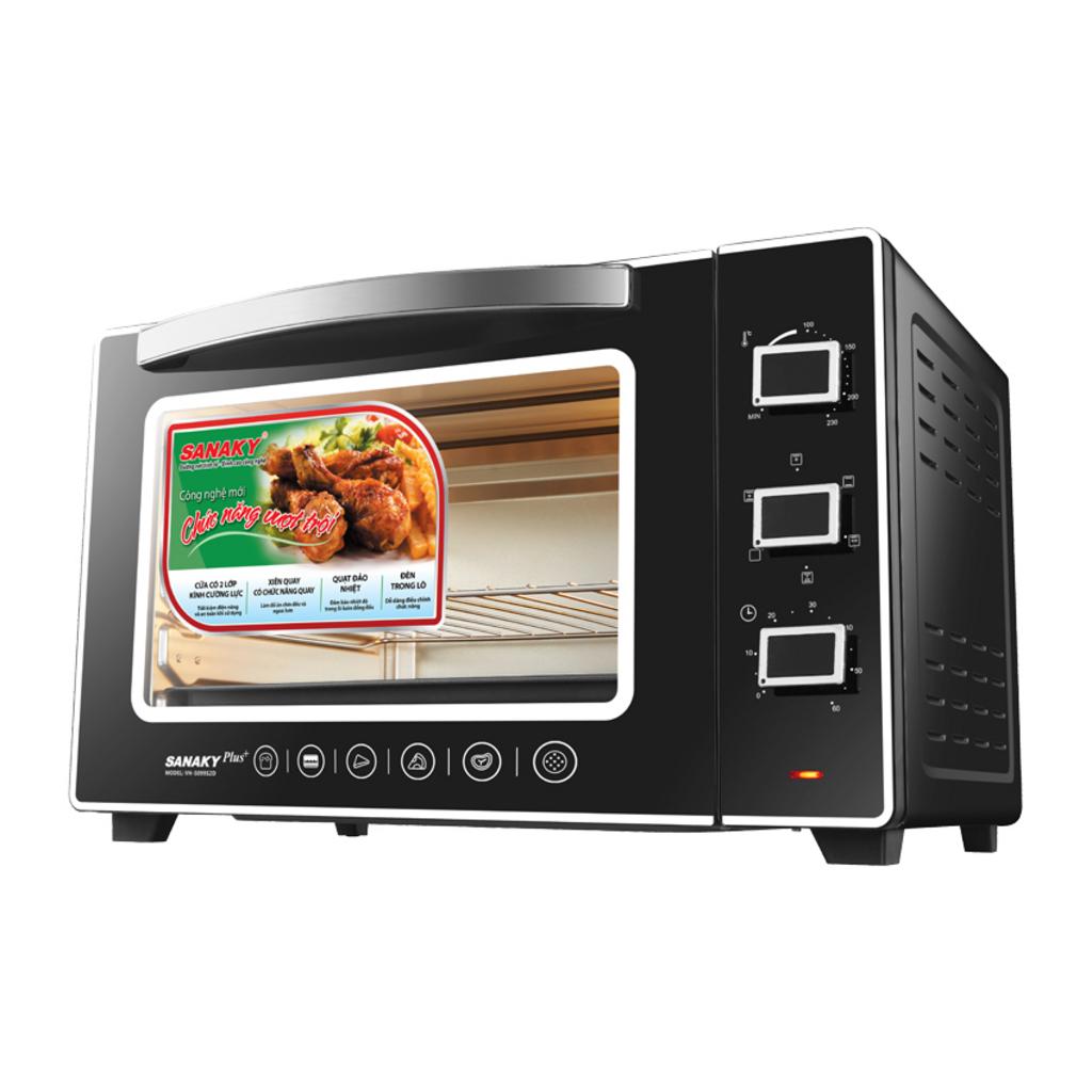Lò Nướng Sanaky VH-5099S2D/N2D — 50L, quạt đối lưu, cửa kính 2 lớp.