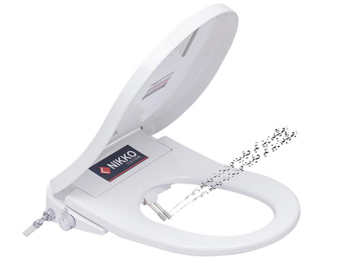 Nắp rửa Nikko P6002 lắp nhanh, không cần điện — phù hợp bồn cầu chữ U/D