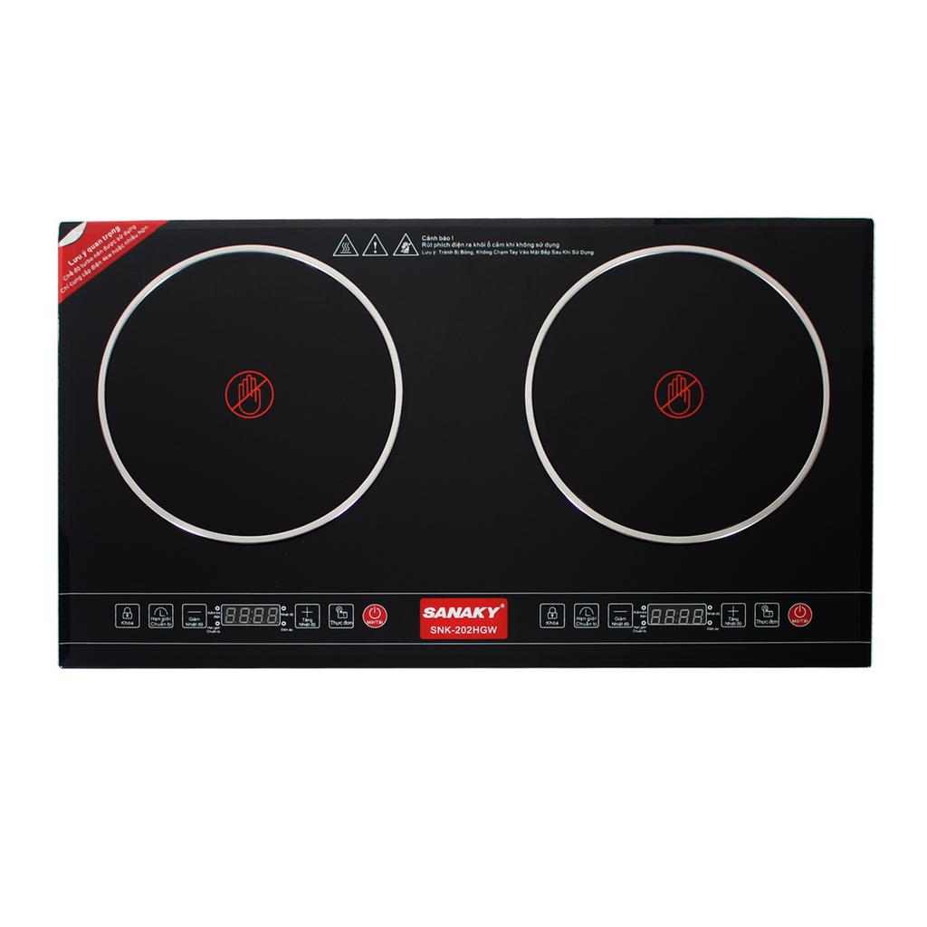 Bếp Hồng Ngoại Đôi Sanaky SNK-202HGW — nấu nhanh, an toàn, không kén nồi.
