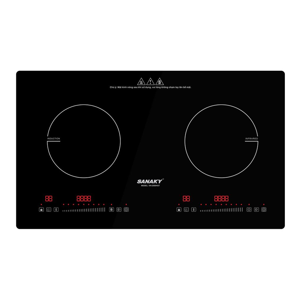 Bếp đôi Sanaky VH-2500HGT: nấu nhanh, bền và dễ vệ sinh.