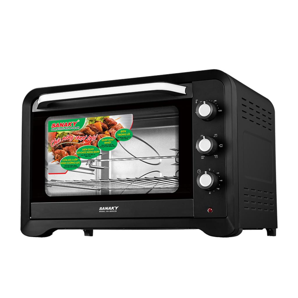 Lò Nướng Sanaky VH-809S2D/N2D — 80L, quạt đối lưu & xiên quay, phù hợp gia đình đông và quán nhỏ.