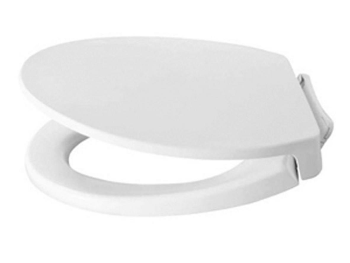 Nắp bồn cầu đóng êm TOTO TC393VS — thiết kế trắng tinh, hoàn thiện bóng, phù hợp bồn cầu thân dài.