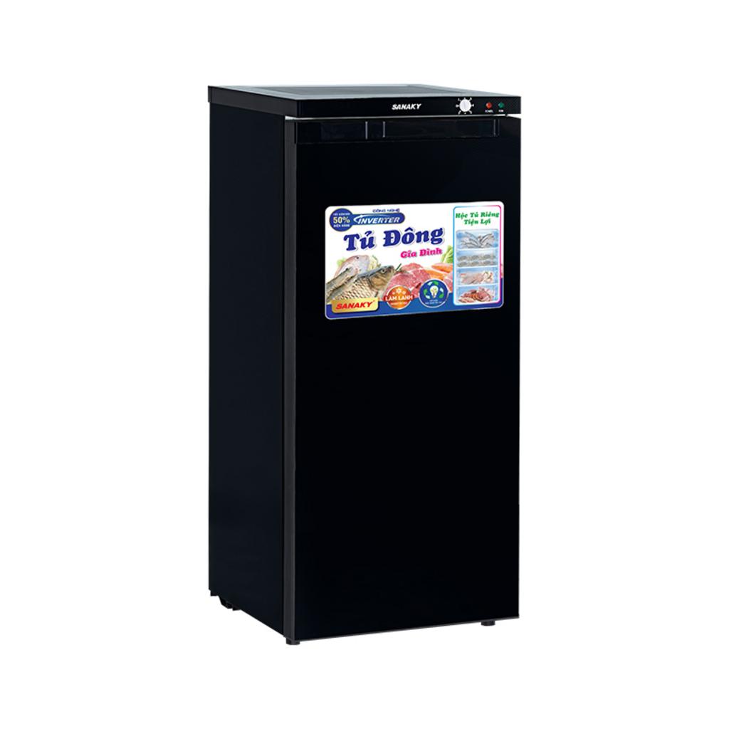 Tủ Đông Đứng Sanaky VH-180VD3 — nhỏ gọn, 5 hộc, tiết kiệm điện (ảnh thực tế).