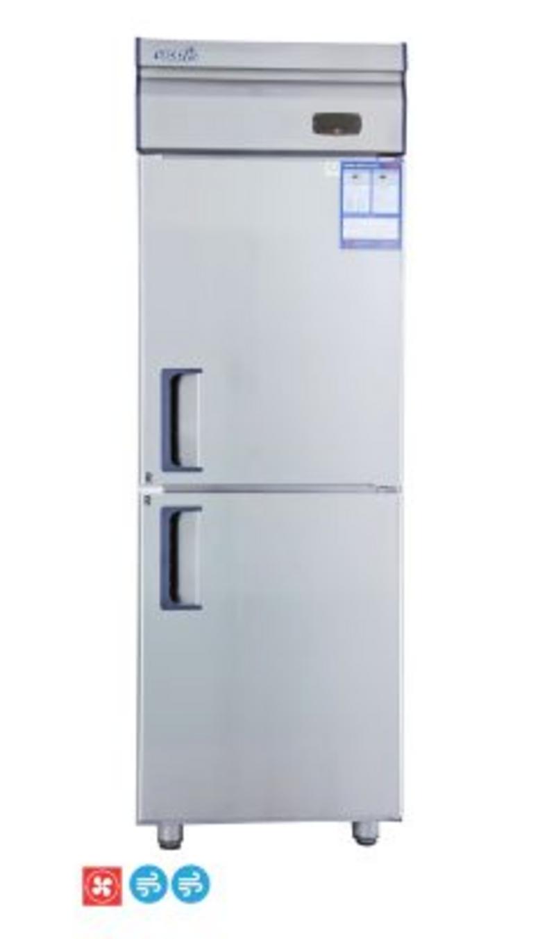 Tủ mát HAPPYS HWI-25CR — dung tích ~500L, inox bền cho môi trường bếp công nghiệp.