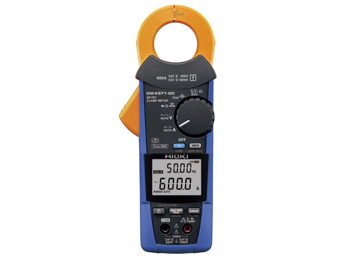 Hioki CM4371-50 — Ampe kìm True RMS 600A, kết nối Bluetooth cho báo cáo nhanh.