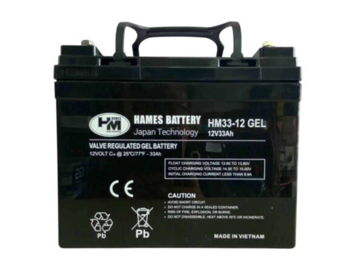 Ảnh thực tế Ắc quy Hames Gel HM33-12 — an toàn, không rò rỉ và gọn nhẹ.