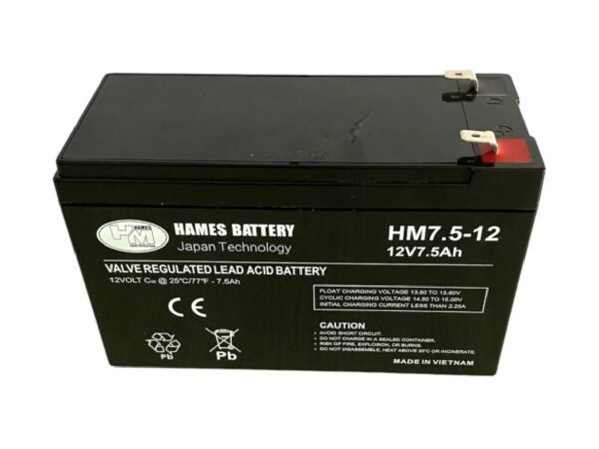 Hames HM7.5-12 — gọn nhẹ nhưng đủ mạnh cho UPS, loa kéo và thiết bị di động.