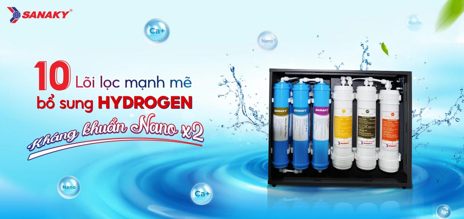 Lõi Hydrogen và Nano X2 trên SNK-CT2410N giúp nước sạch và giàu khoáng chất cho gia đình Việt.