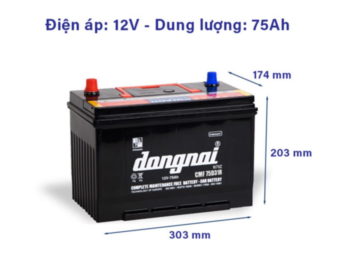 75Ah: đủ mạnh cho các xe phổ thông, khởi động mạnh mẽ.