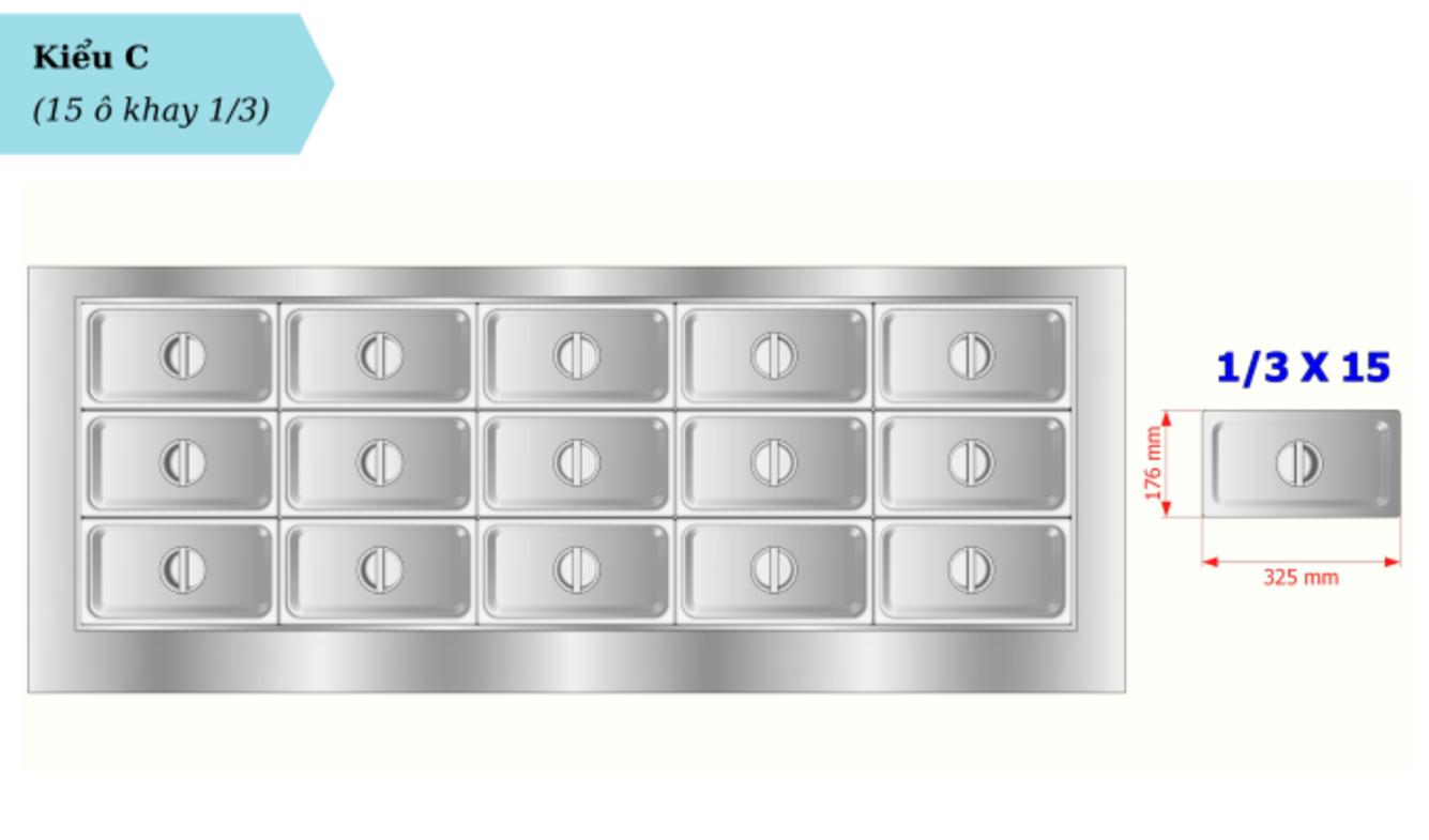 Kích thước 1.8m với dung tích 390L — phù hợp quầy phục vụ chuyên nghiệp.