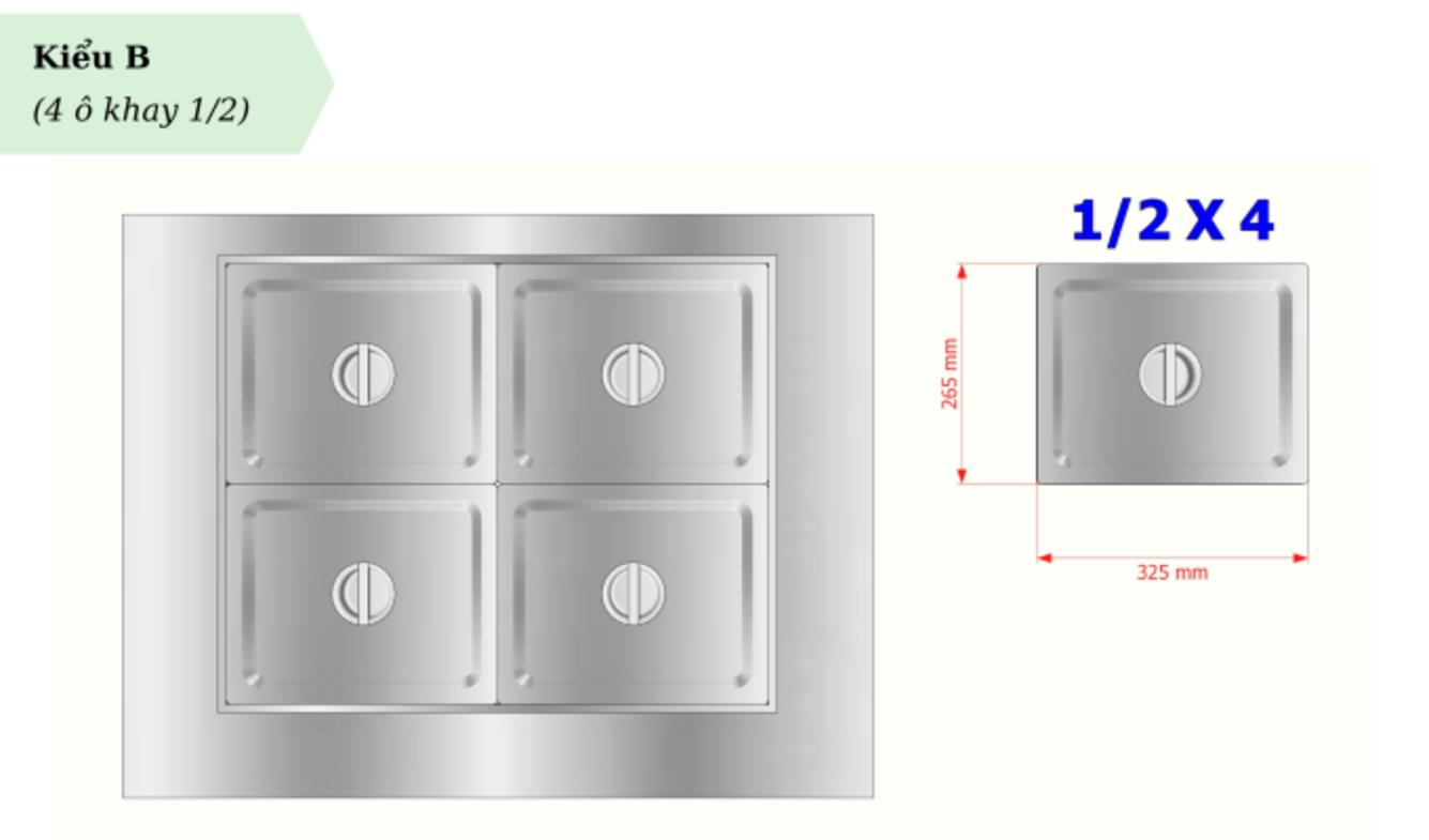 Kích thước 900x700x850mm — phù hợp quầy 0.9m.