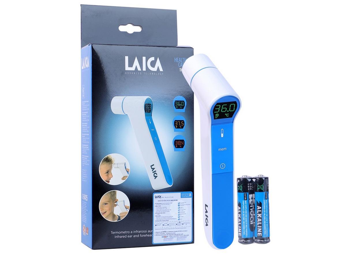 Laica TH1004 — Nhiệt kế gia đình: đo trán, tai, sữa nhanh và không tiếp xúc.