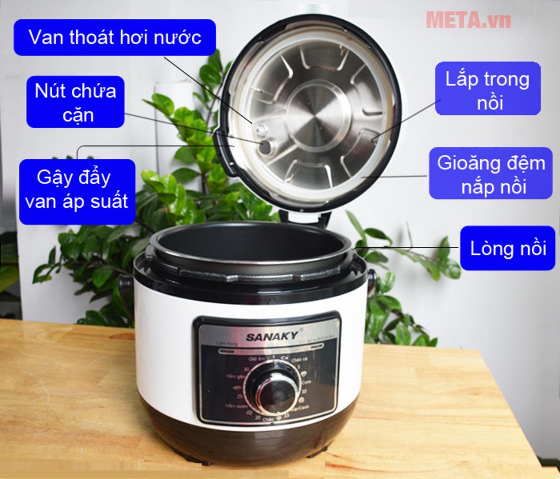 Lòng nồi hợp kim chống dính, dễ vệ sinh